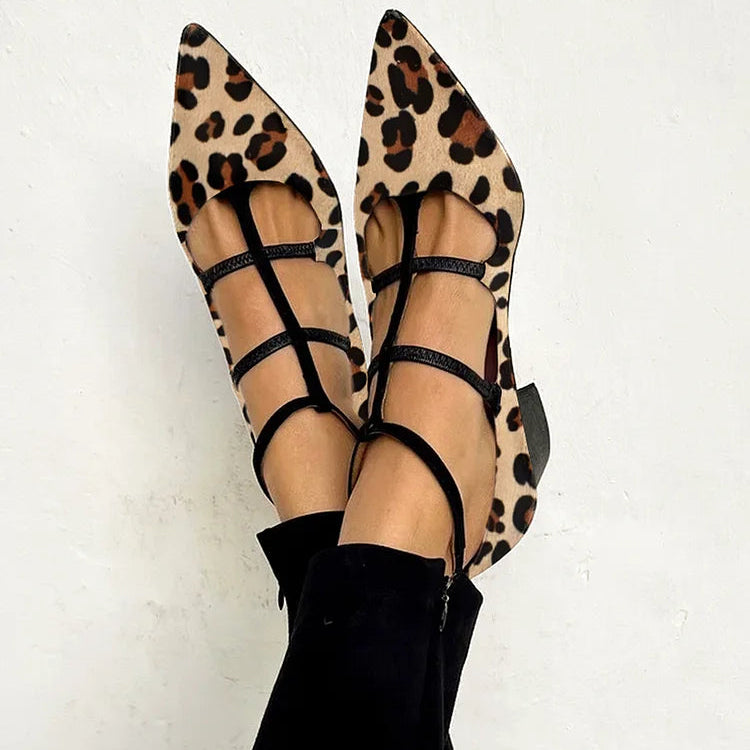 CAROL | HEELED SHOES WITH LEOPARD STRAP