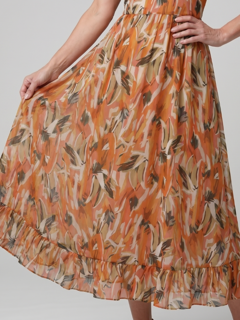 Abstract Print Midi Dress
