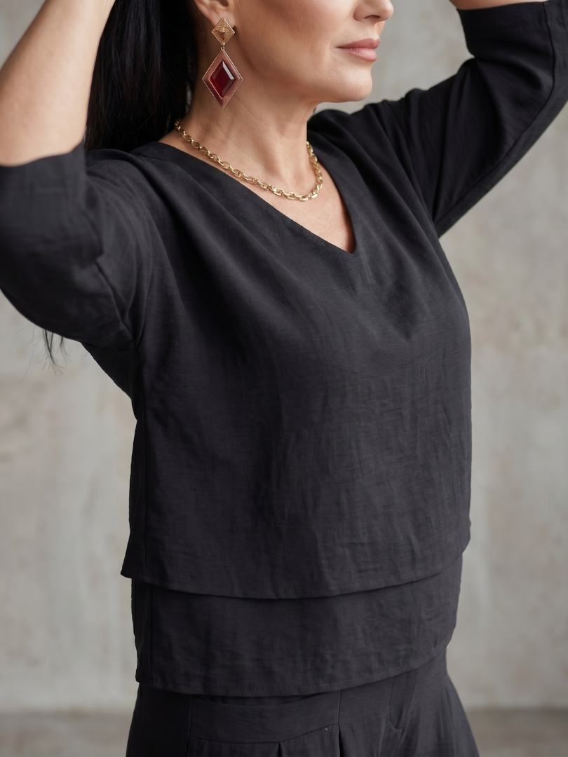Layered Top Wide Leg Set