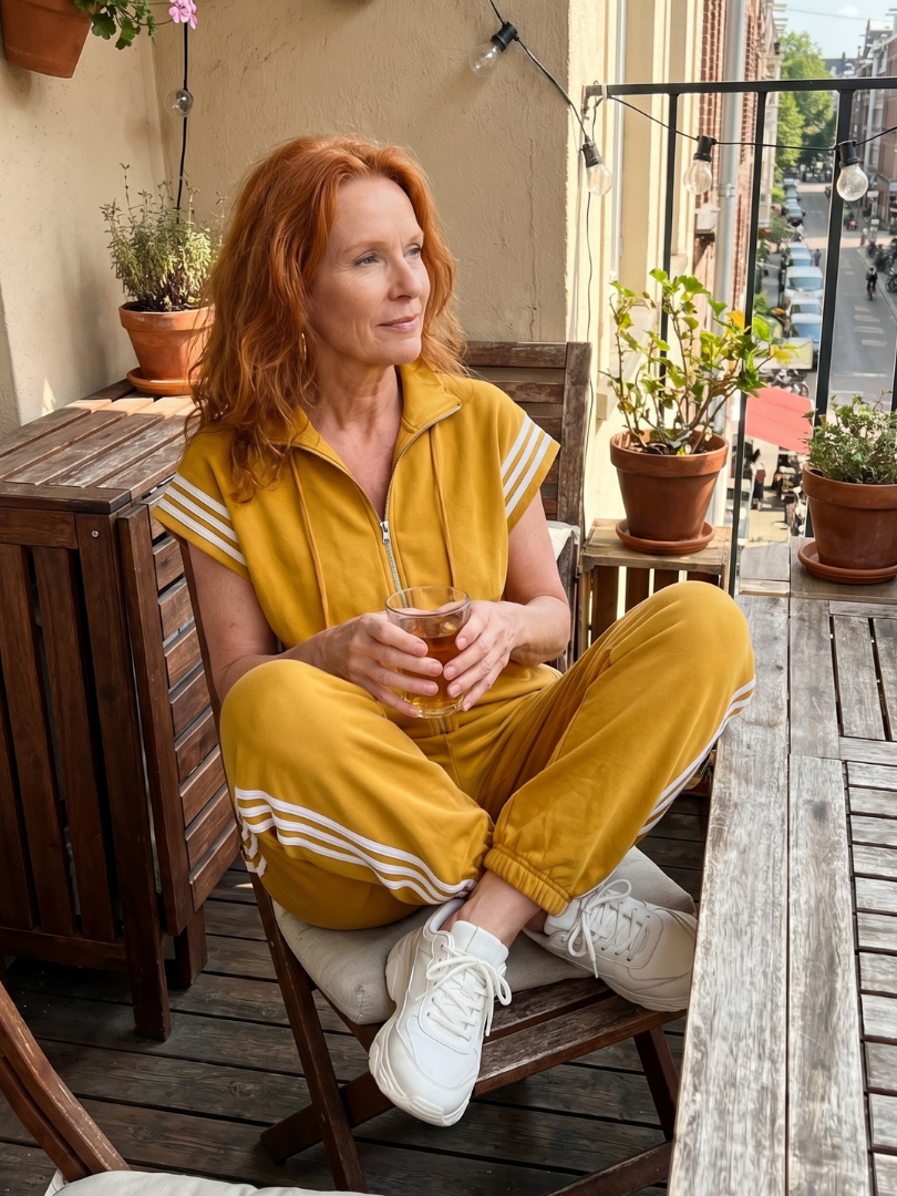 Zip Front Stripe Panel Jumpsuit