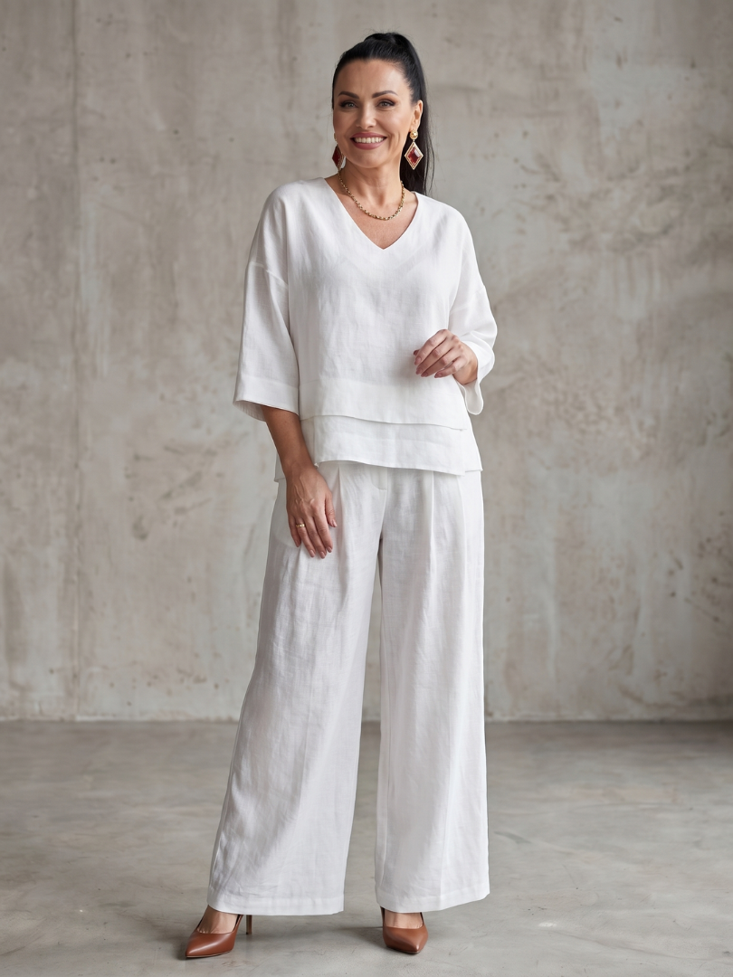 Layered Top Wide Leg Set