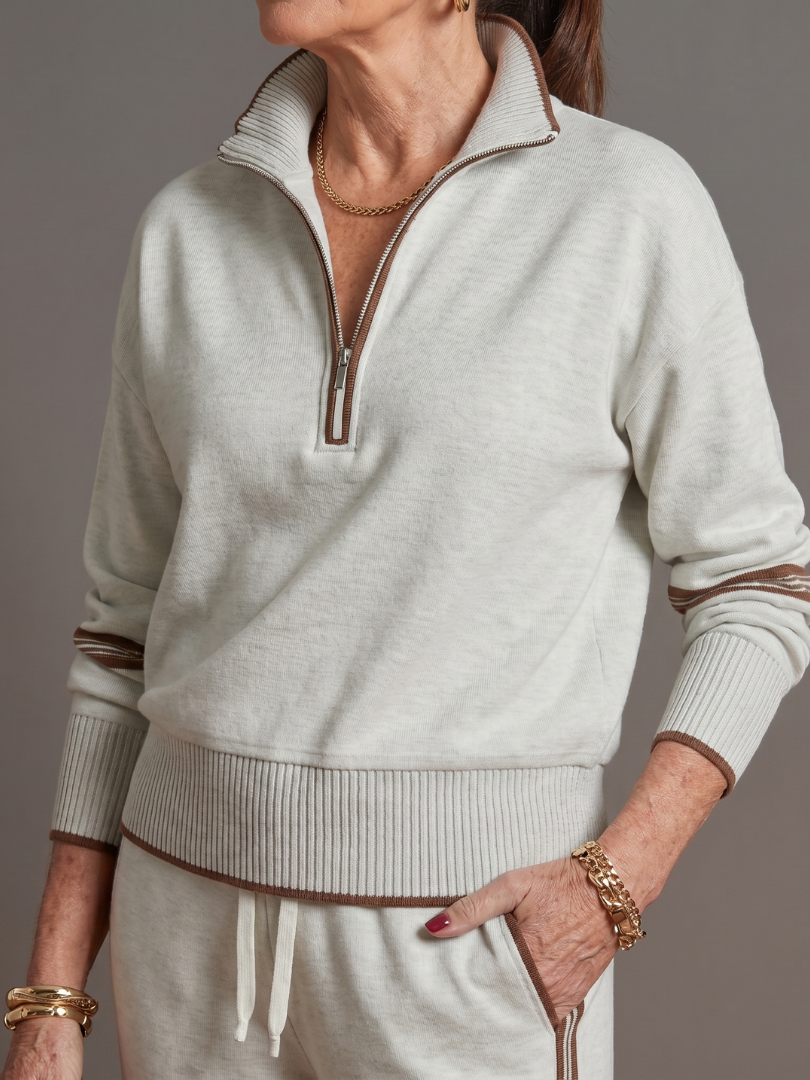 Zip Neck Long Sleeve Set