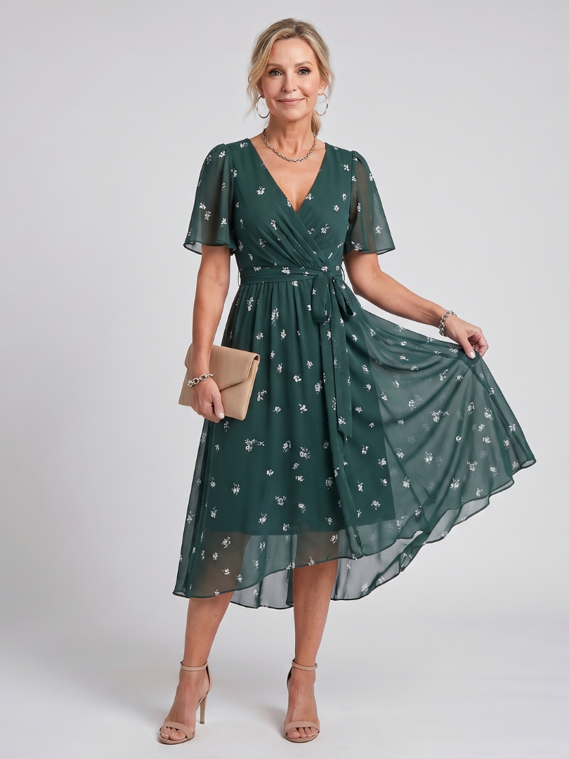 Flattering Floral Midi Dress