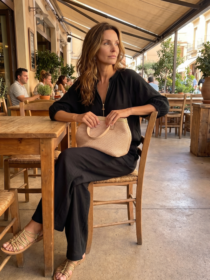 Blouson Top Wide Leg Set