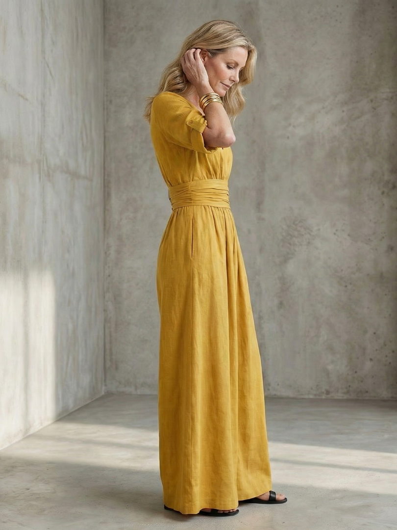 Cross Front Wide Leg Jumpsuit