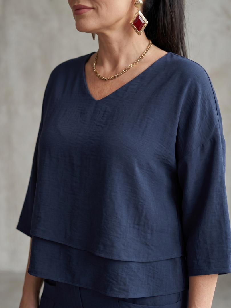 Layered Top Wide Leg Set