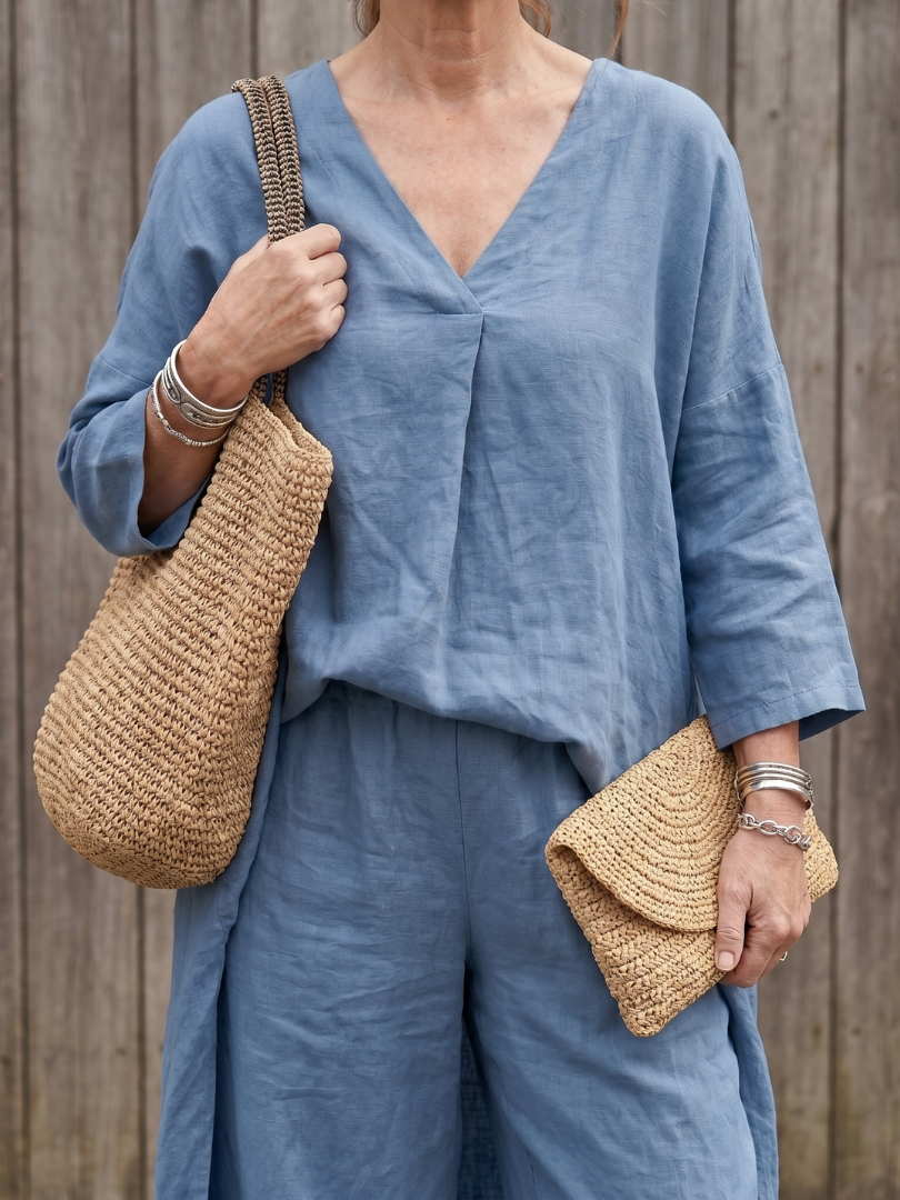 Loose Tunic Top Wide Leg Pant Set