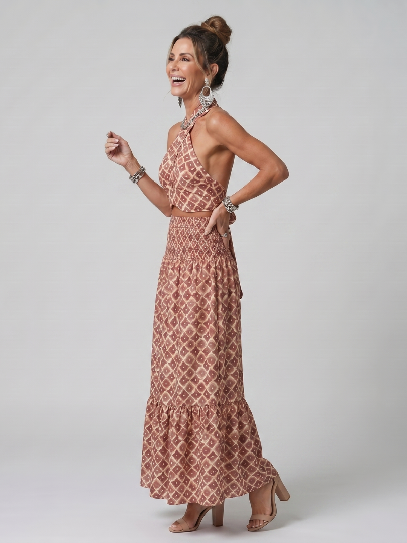 Geometric Print Midi Dress