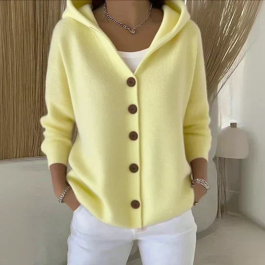 Marie Hooded Button-Up Cardigan