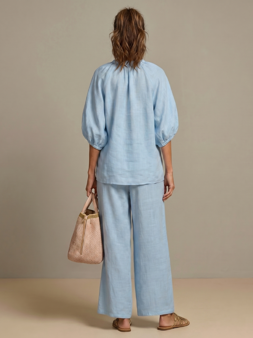 Blouson Top Wide Leg Set