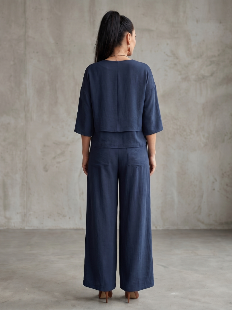 Layered Top Wide Leg Set