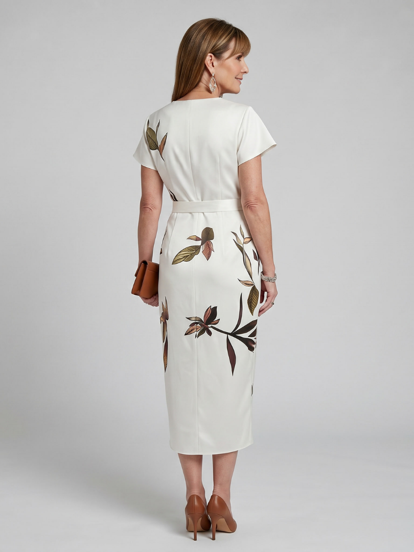 Botanical Print Midi Dress