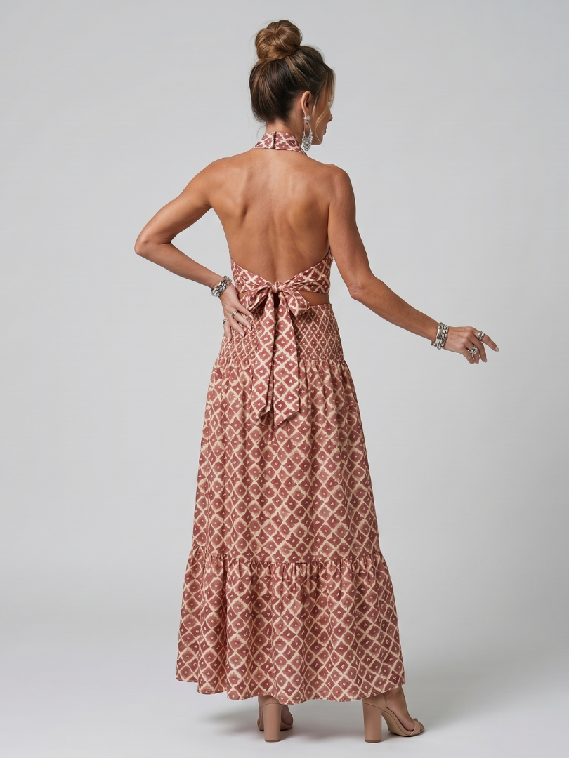 Geometric Print Midi Dress