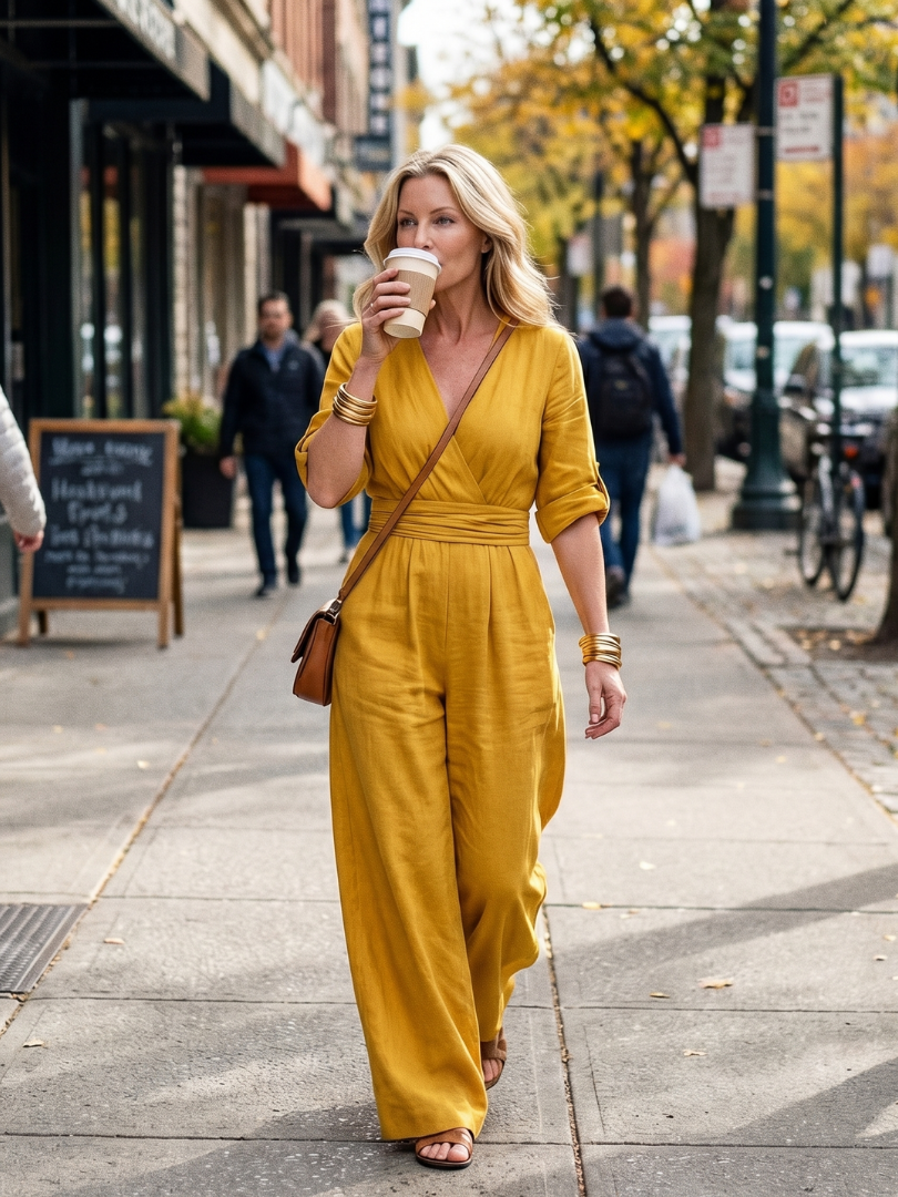 Cross Front Wide Leg Jumpsuit