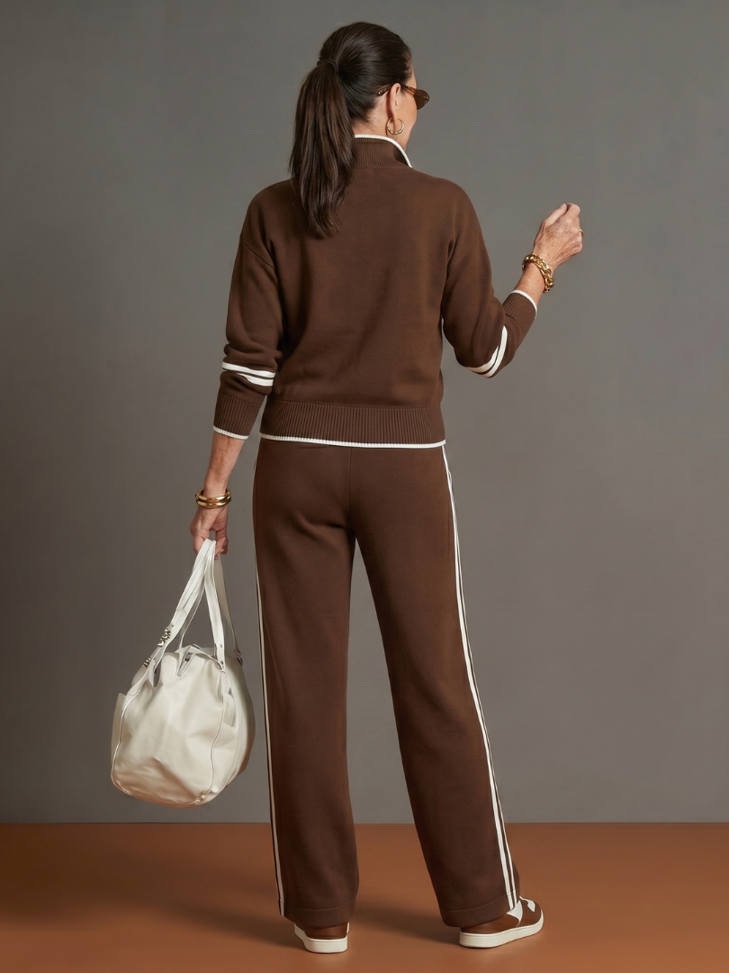 Zip Neck Long Sleeve Set