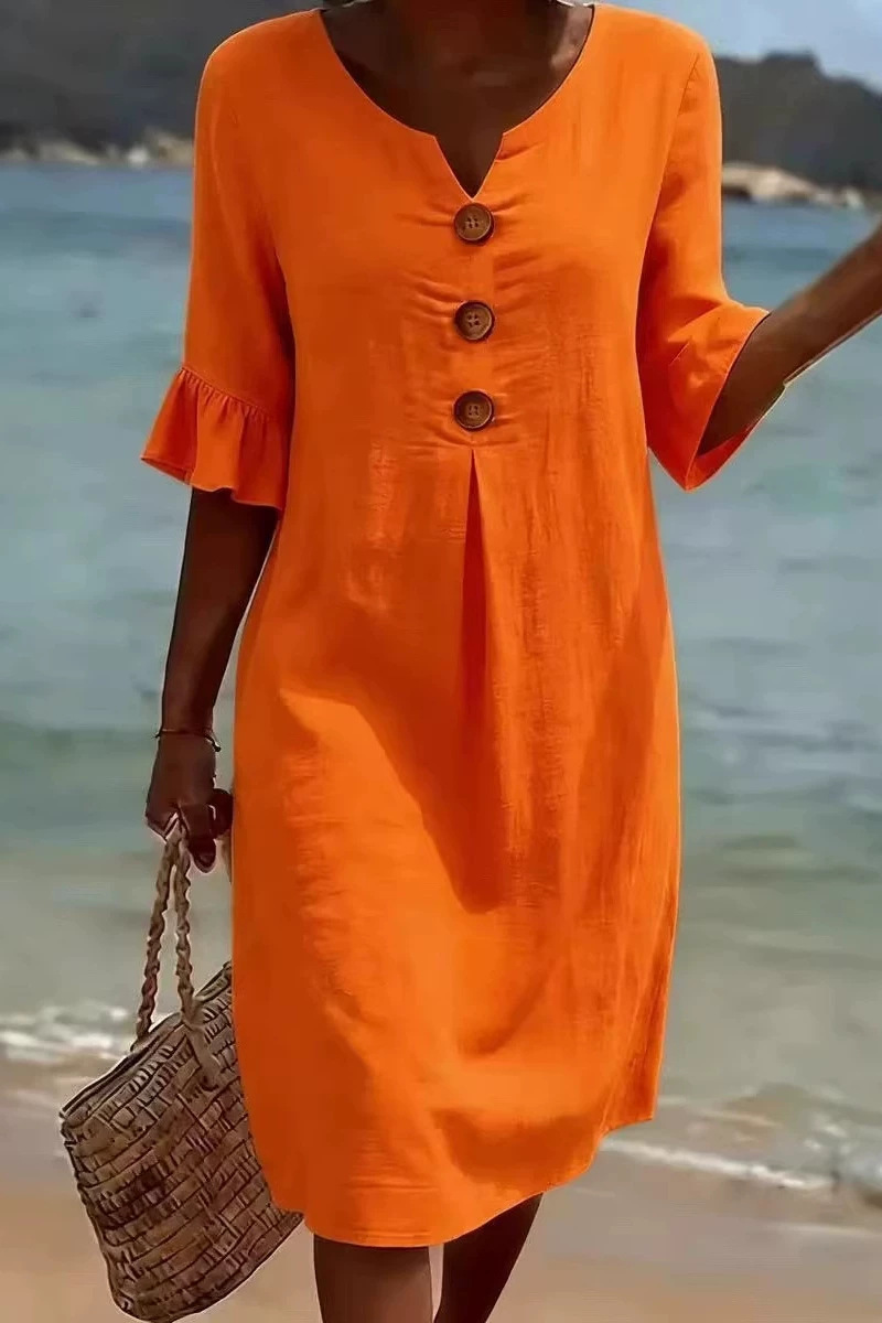 Classic Button Summer Dress