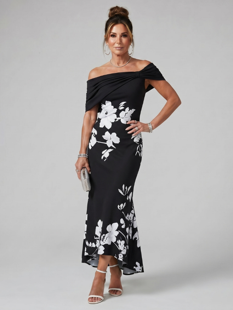Off Shoulder Midi Dress