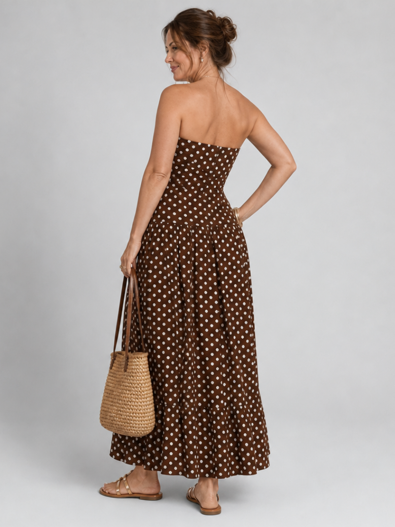 Polka Dot Pattern Midi Dress