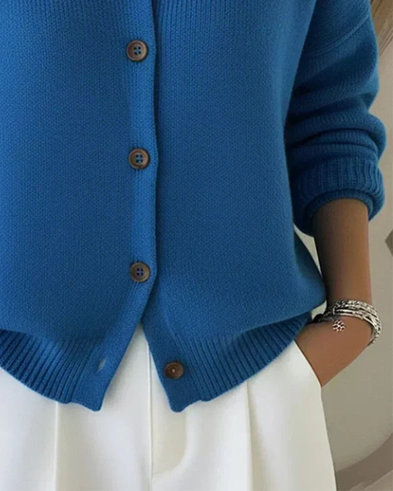 VESPERA | BUTTON COLLAR CARDIGAN