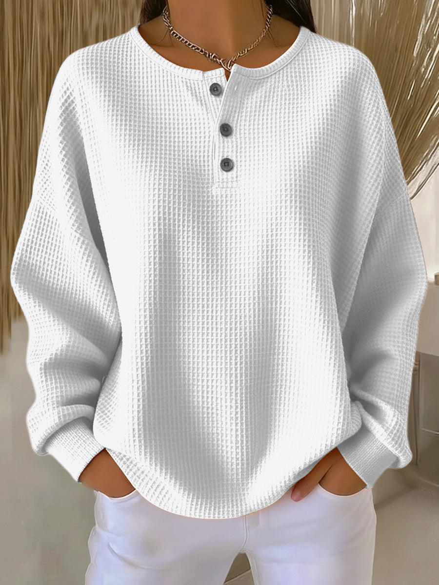 Milagros | Henley Waffle Sweatshirt