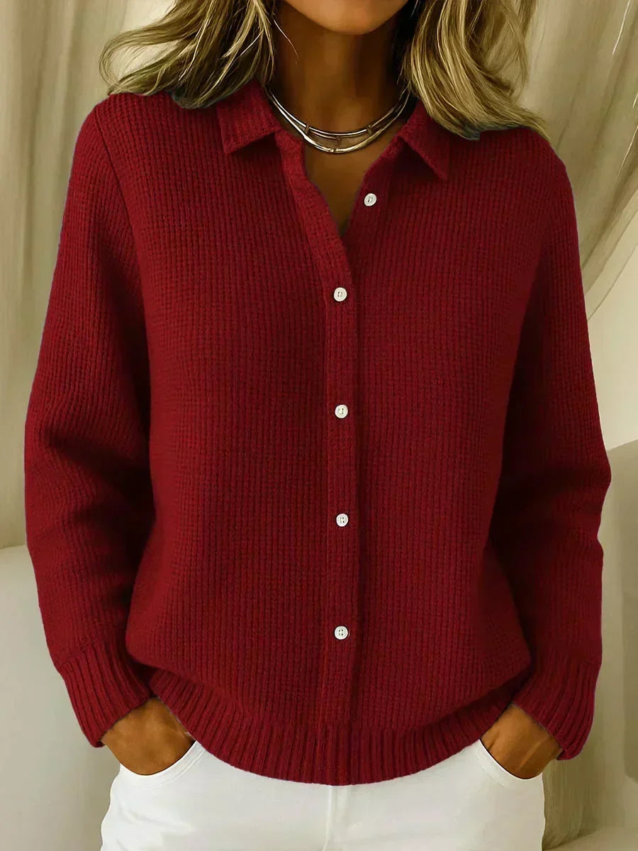 CAMILLE | TEXTURED KNIT BUTTON-UP CARDIGAN