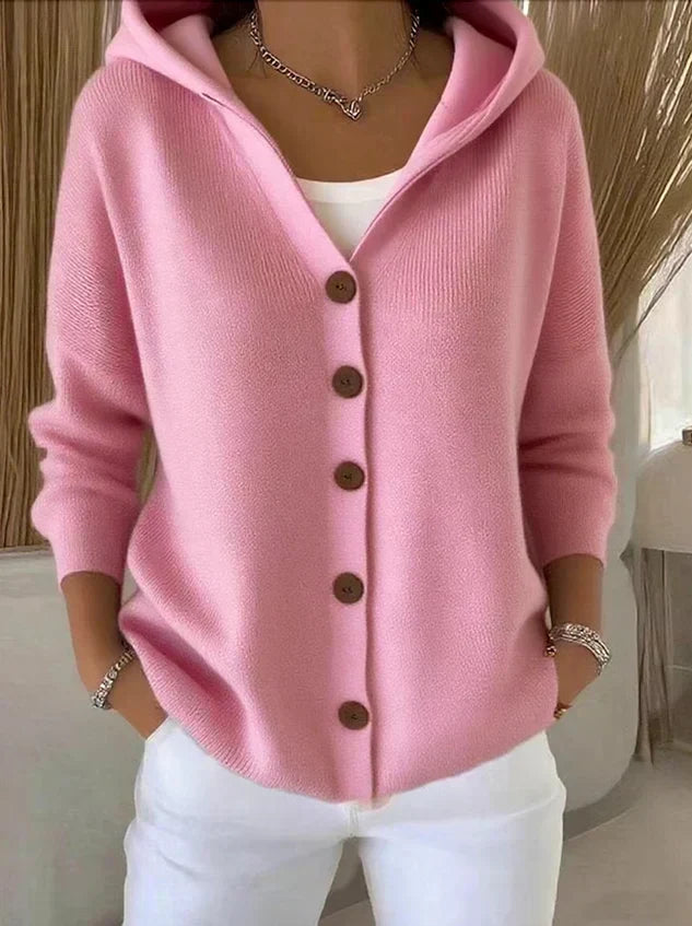 Marie Hooded Button-Up Cardigan