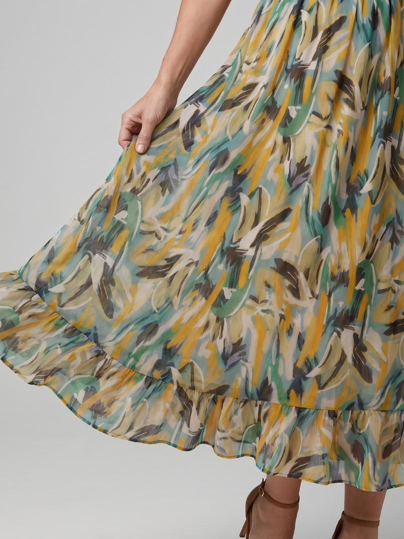 Abstract Print Midi Dress