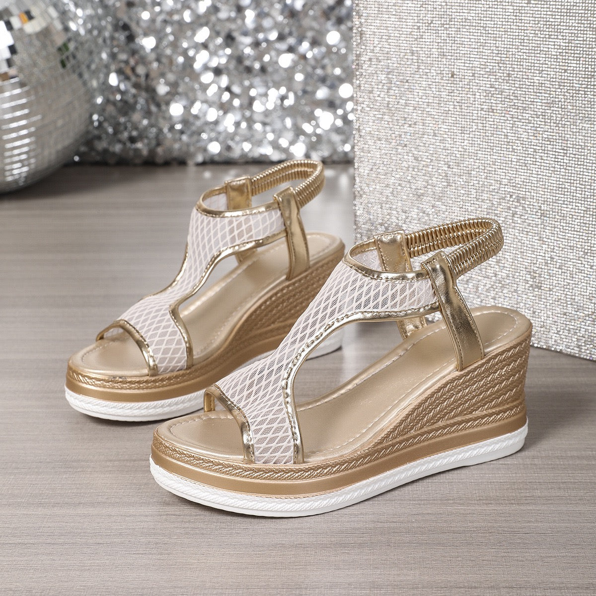 YVONNE | ELEGANT ORTHOPAEDIC SLIP-ON WEDGE SANDALS
