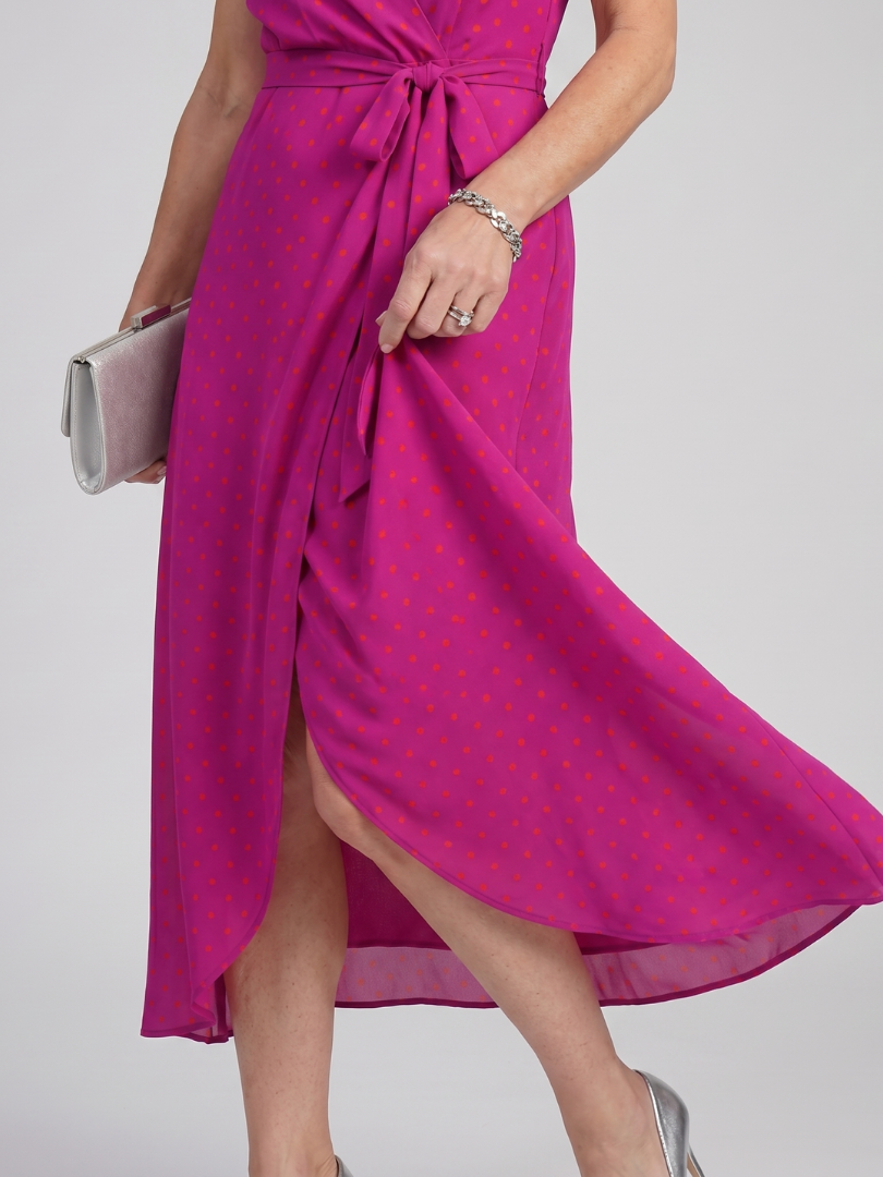 Floral Wrap Midi Dress