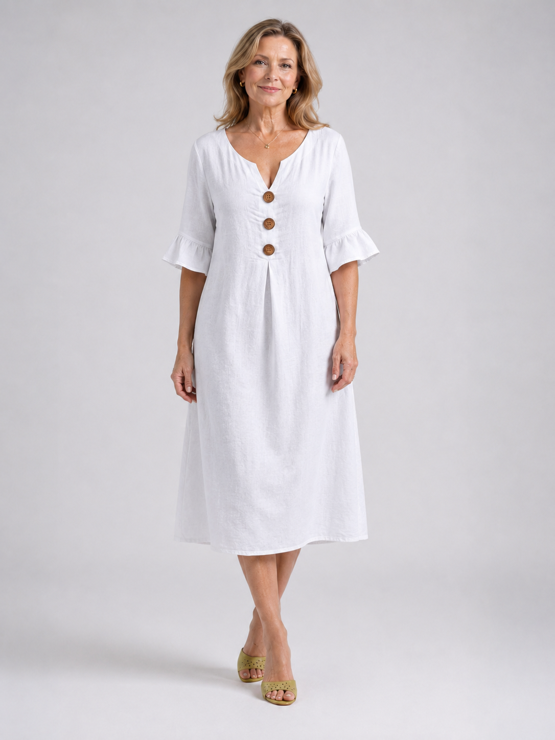 Classic Button Summer Dress