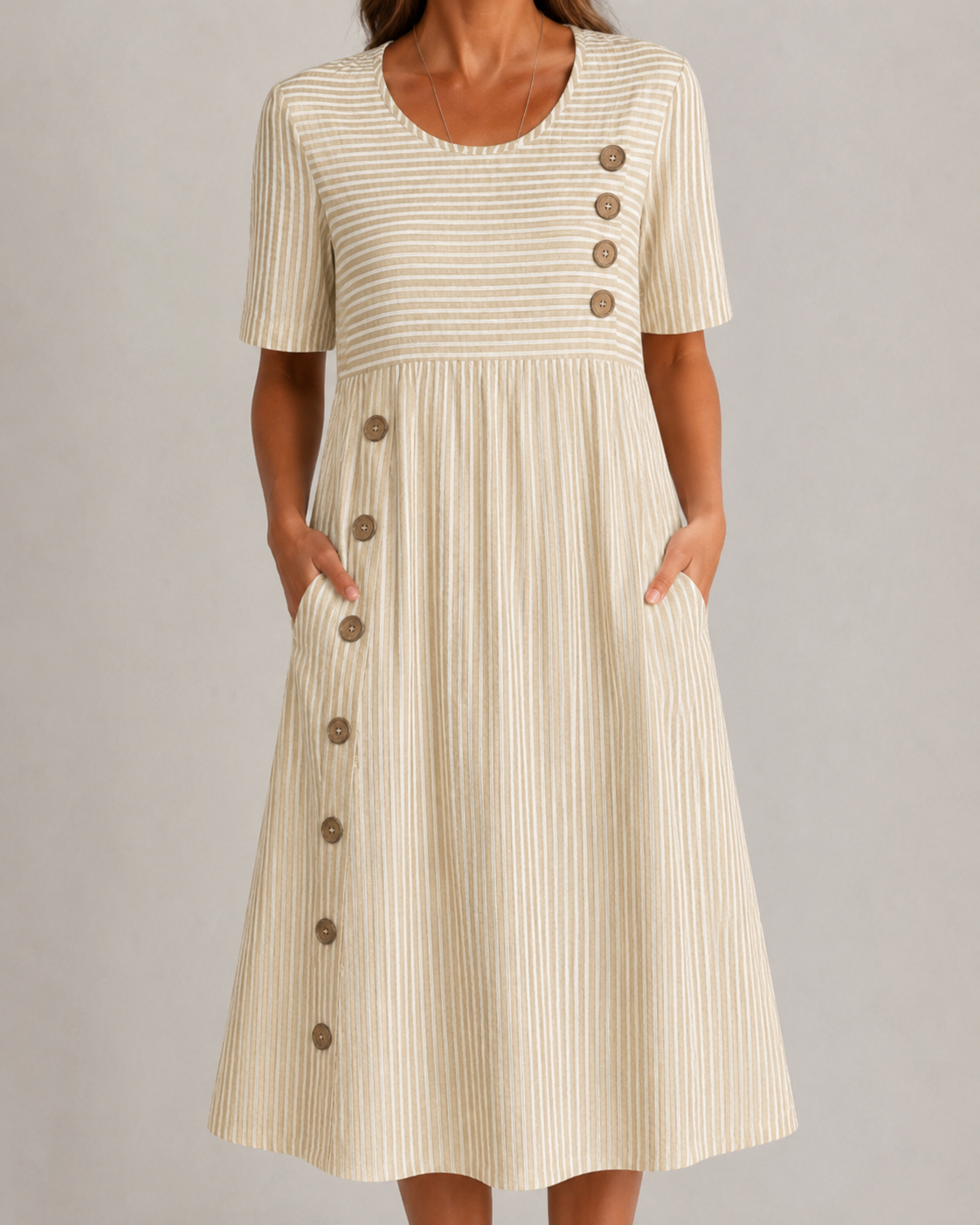 Flattering Striped Midi Dress