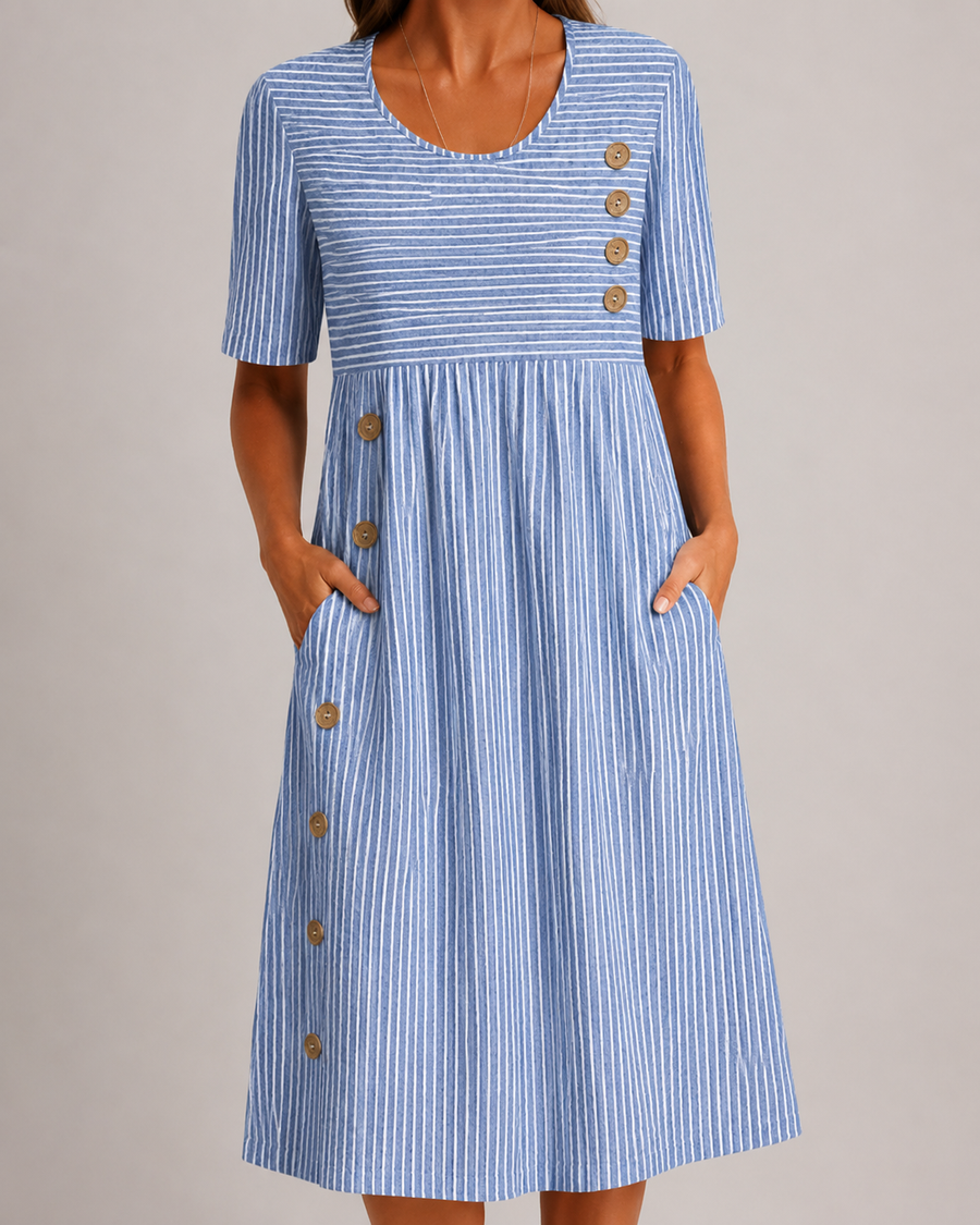 Flattering Striped Midi Dress