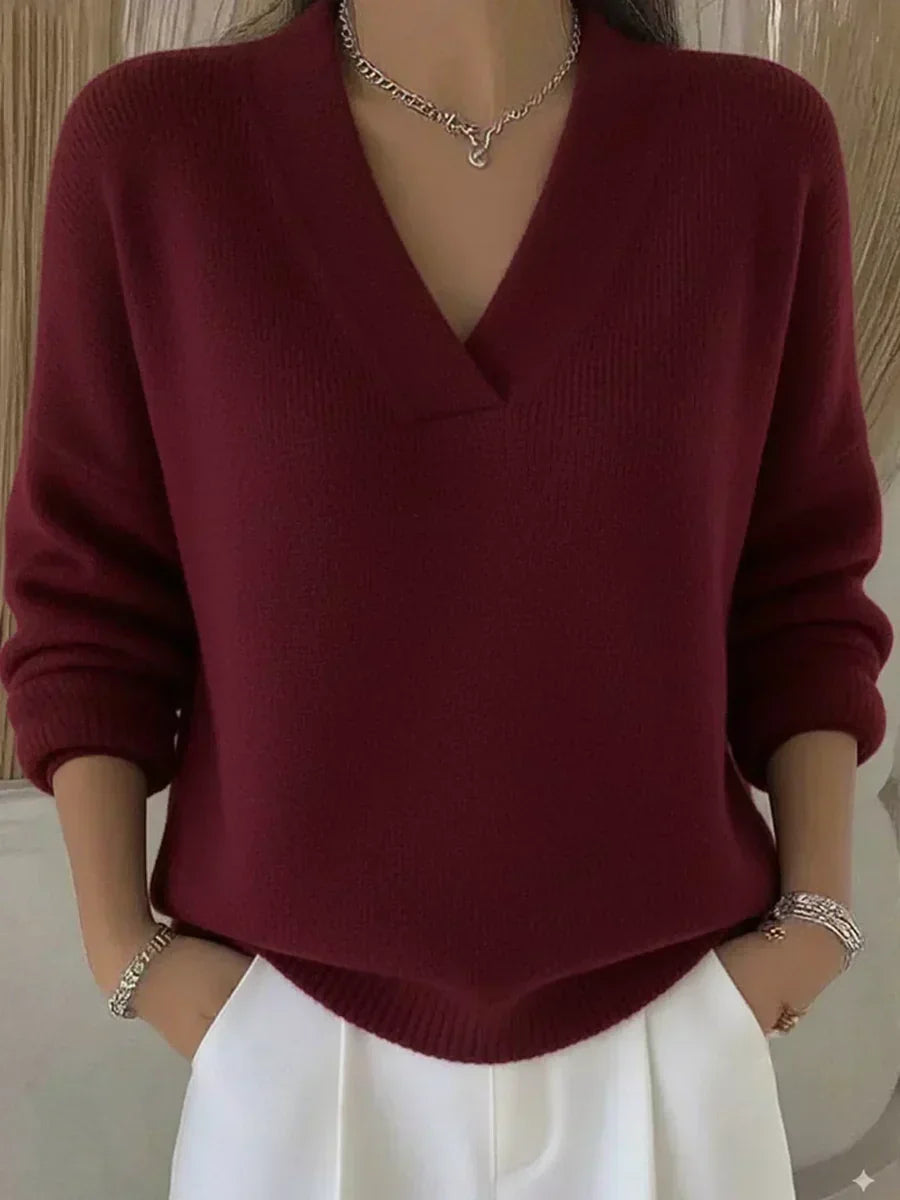 Violeta | Loose Fit Jumper with V-Neck