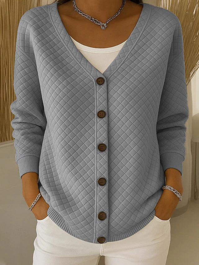 LAVERNE | QUILTED BUTTON-FRONT CARDIGAN