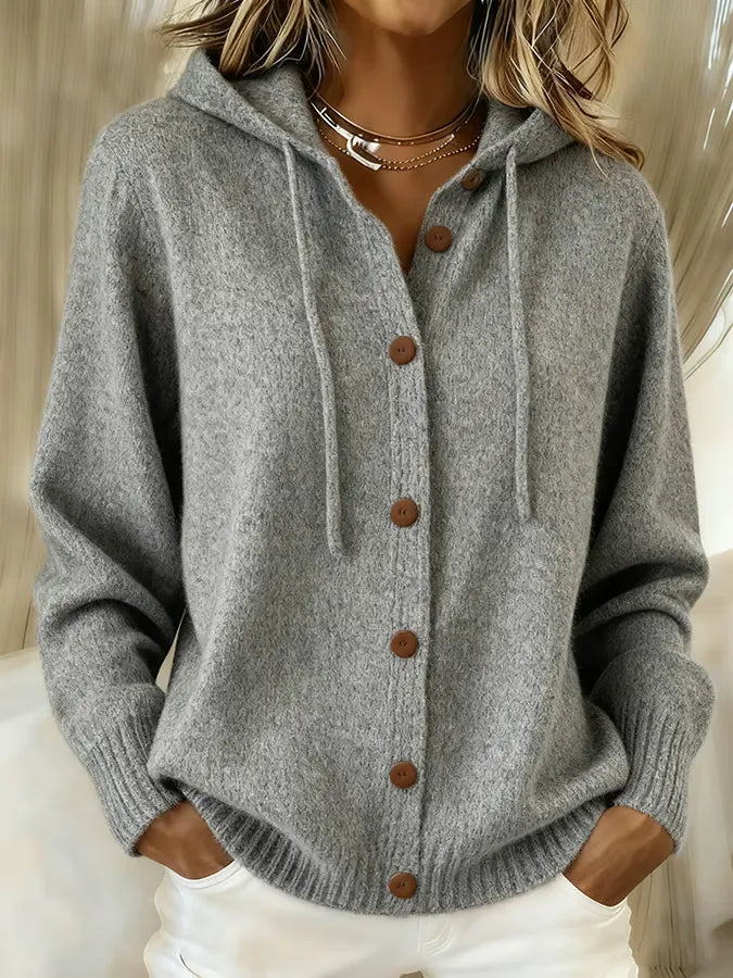 BRENDA | COZY BUTTON CARDIGAN HOODIE