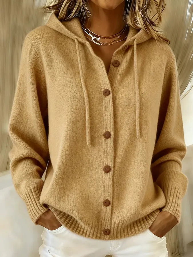 BRENDA | COZY BUTTON CARDIGAN HOODIE