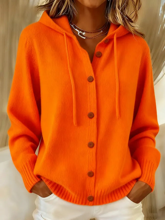 BRENDA | COZY BUTTON CARDIGAN HOODIE