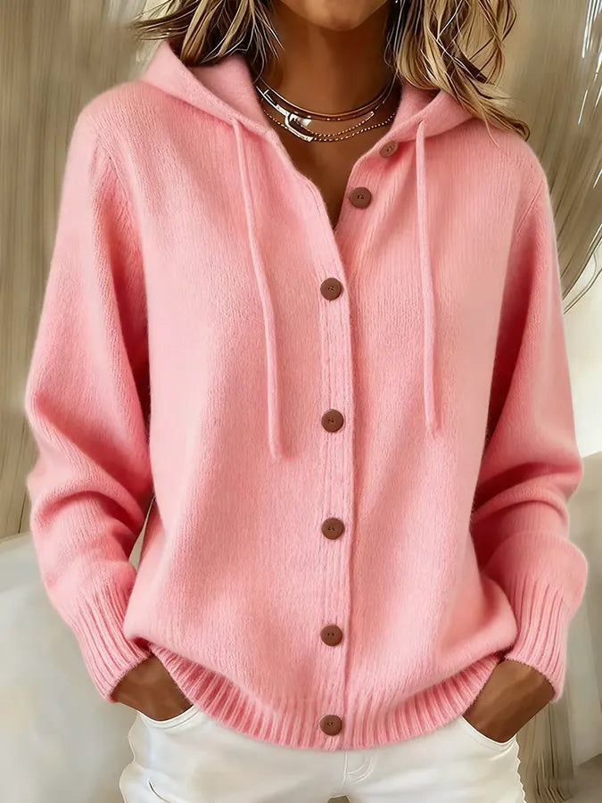 BRENDA | COZY BUTTON CARDIGAN HOODIE