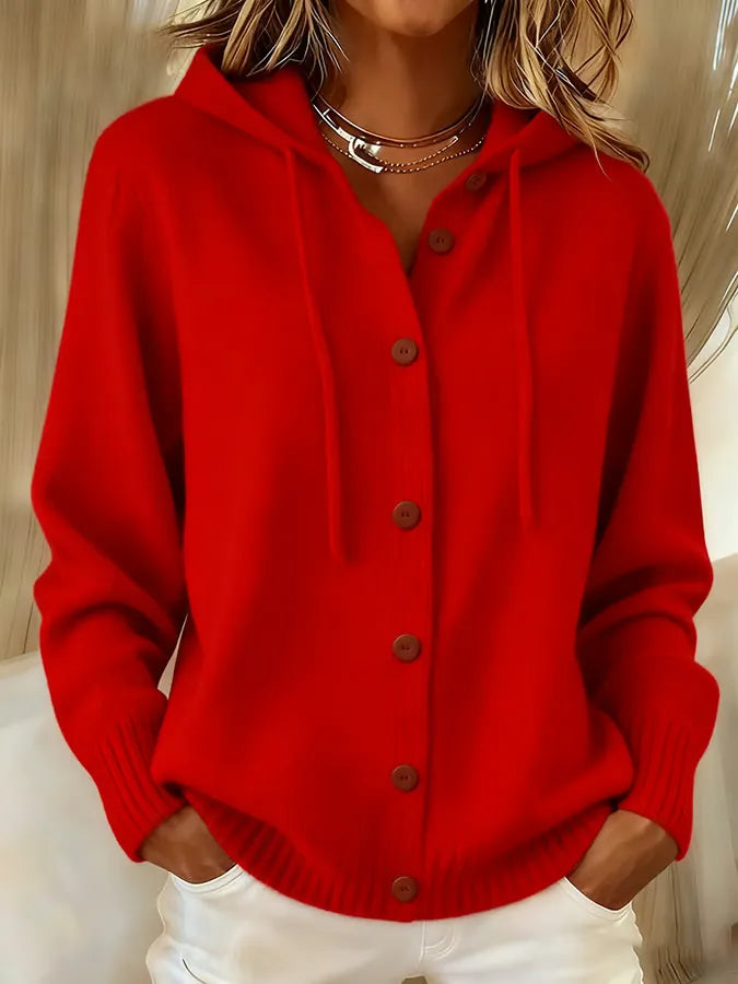BRENDA | COZY BUTTON CARDIGAN HOODIE