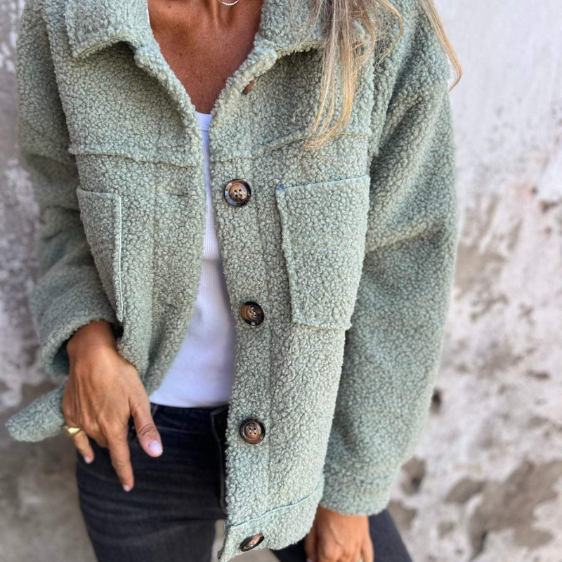 Ariane | Soft Faux Fur Button Jacket