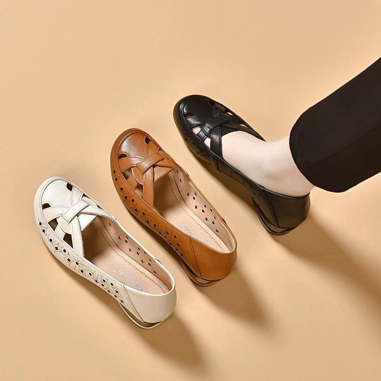 SYLVIE | ORTHOPAEDIC PERFORATED SLIP-ON CLOSED TOE SHOES