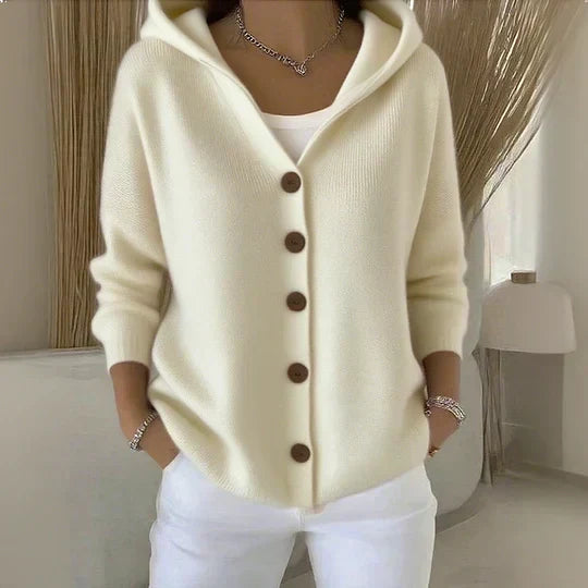 Marie Hooded Button-Up Cardigan