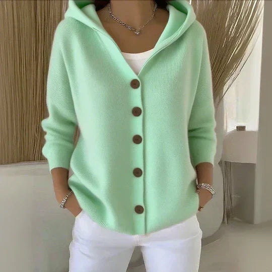 Marie Hooded Button-Up Cardigan