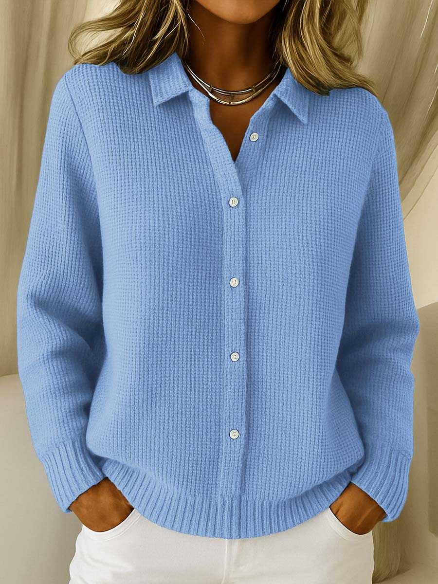 CAMILLE | TEXTURED KNIT BUTTON-UP CARDIGAN