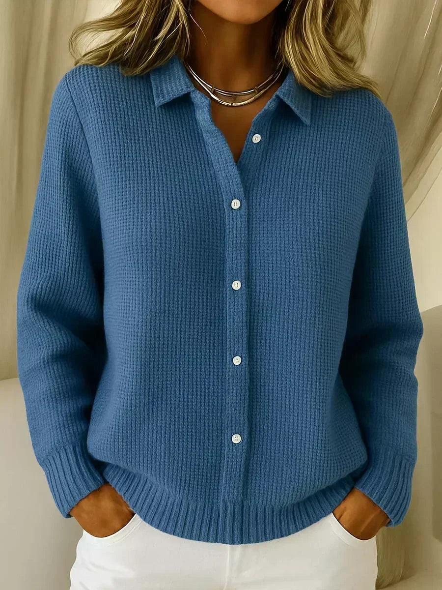 CAMILLE | TEXTURED KNIT BUTTON-UP CARDIGAN