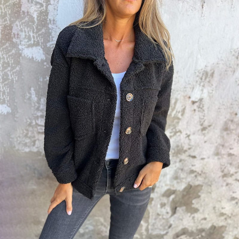 Ariane | Soft Faux Fur Button Jacket