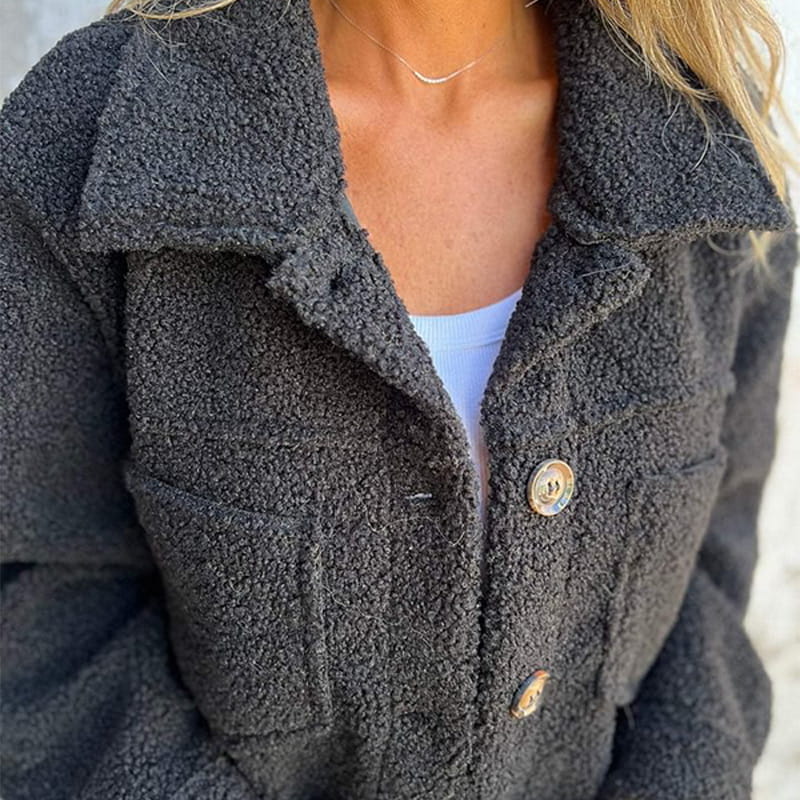Ariane | Soft Faux Fur Button Jacket