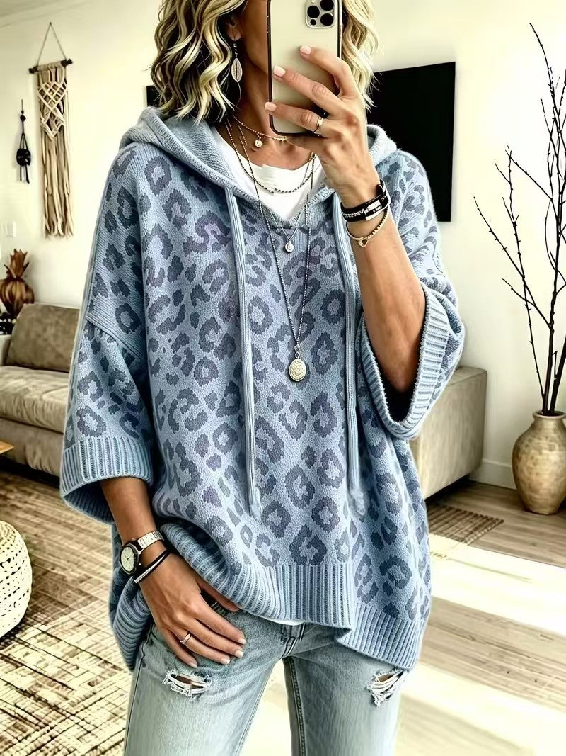 Maya™ | Comfortable And Casual Leopard-print Knitted Hoodie